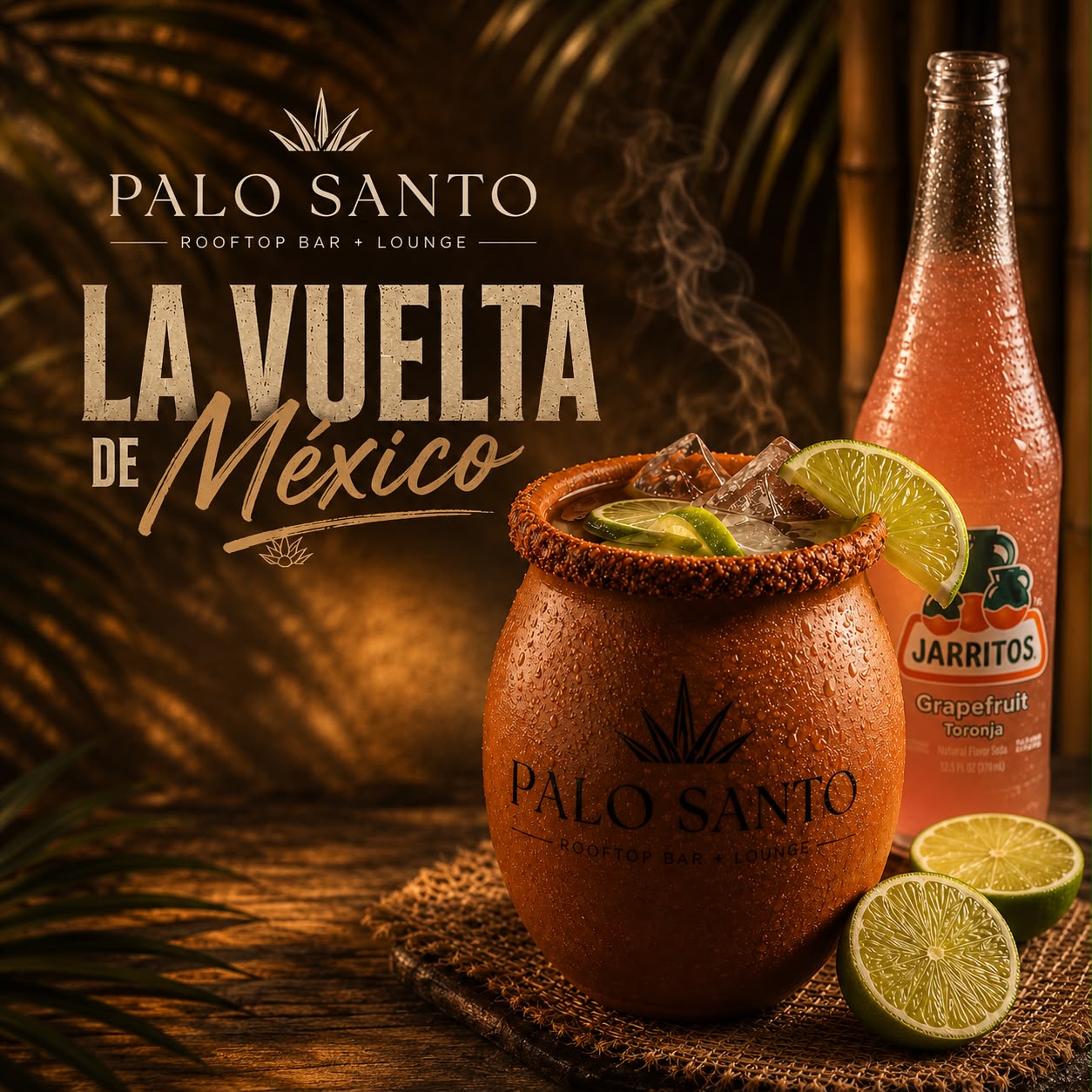 La Vuelta de México cantarito with tequila, lime and grapefruit soda